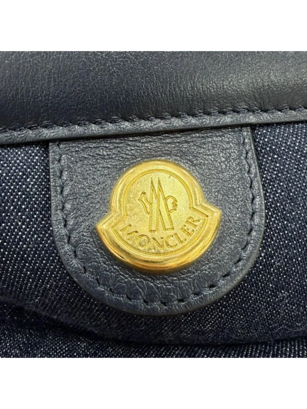 Moncler Puffy Phone Case Leather Logo Shoulder Bag Indigo